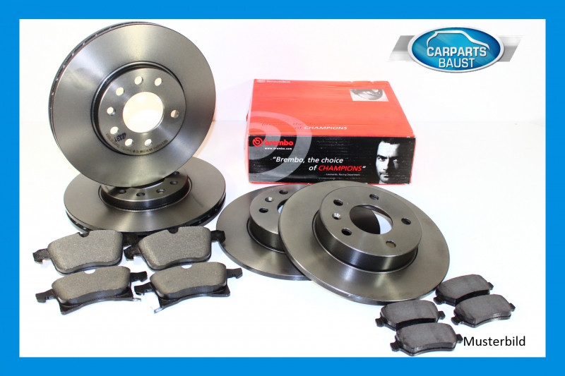 BREMBO BREMSEN KIT KOMPLETT - 4 BREMSSCHEIBEN - 8 BREMSBELÄGE VORNE ...